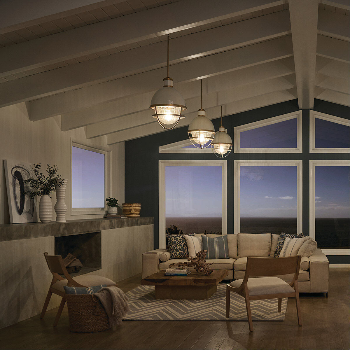 Tollis 1 Light 16 inch Natural Brass Pendant Ceiling Light