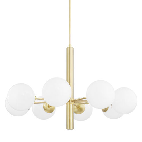 Stella 8 Light 36 inch Aged Brass Chandelier Ceiling Light