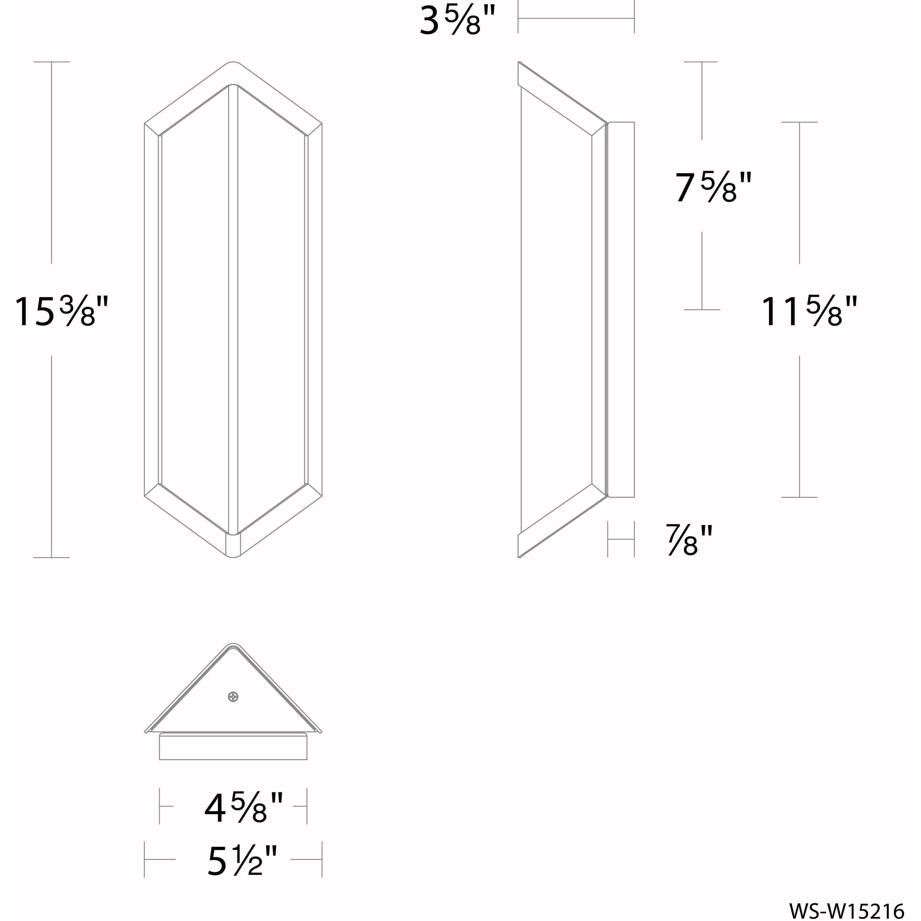 Corte LED 15.38 inch Black Outdoor Wall Light in 3000K, dweLED