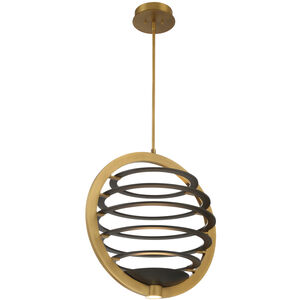 Ombra LED 25 inch Brass and Black Chandelier Ceiling Light
