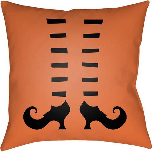 Boo 20 X 20 inch Orange and Black Outdoor Throw Pillow