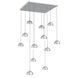 Cabochon LED Classic Silver Pendant Chandelier Ceiling Light in 2700K LED, Opal White