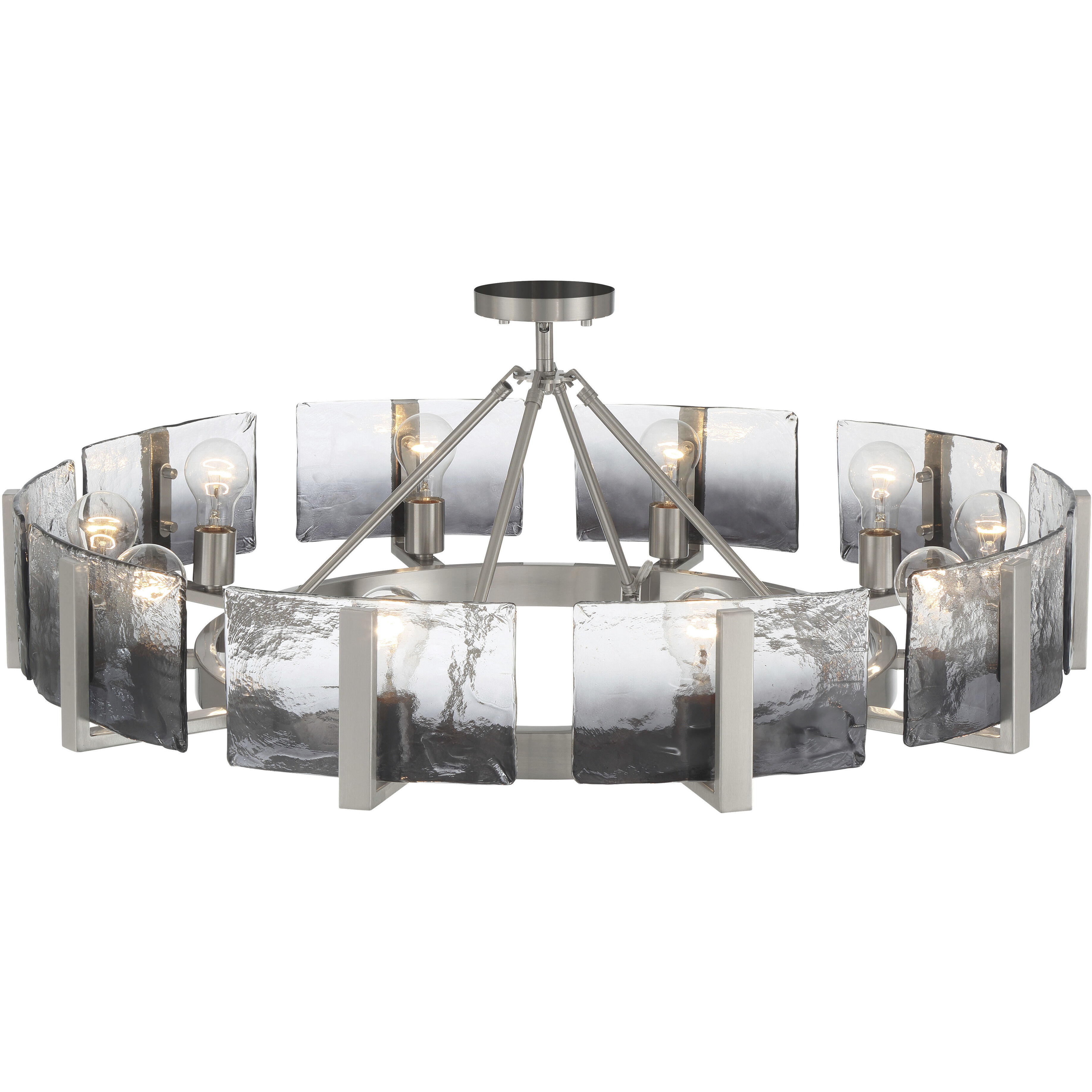 Aenon 10 Light 36 inch Pewter Semi-Flush Mount Ceiling Light