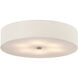 Textile Collection 6 Light 30 inch Brushed Nickel Flush Mount Ceiling Light in Cream (CandleAria), Classic Family