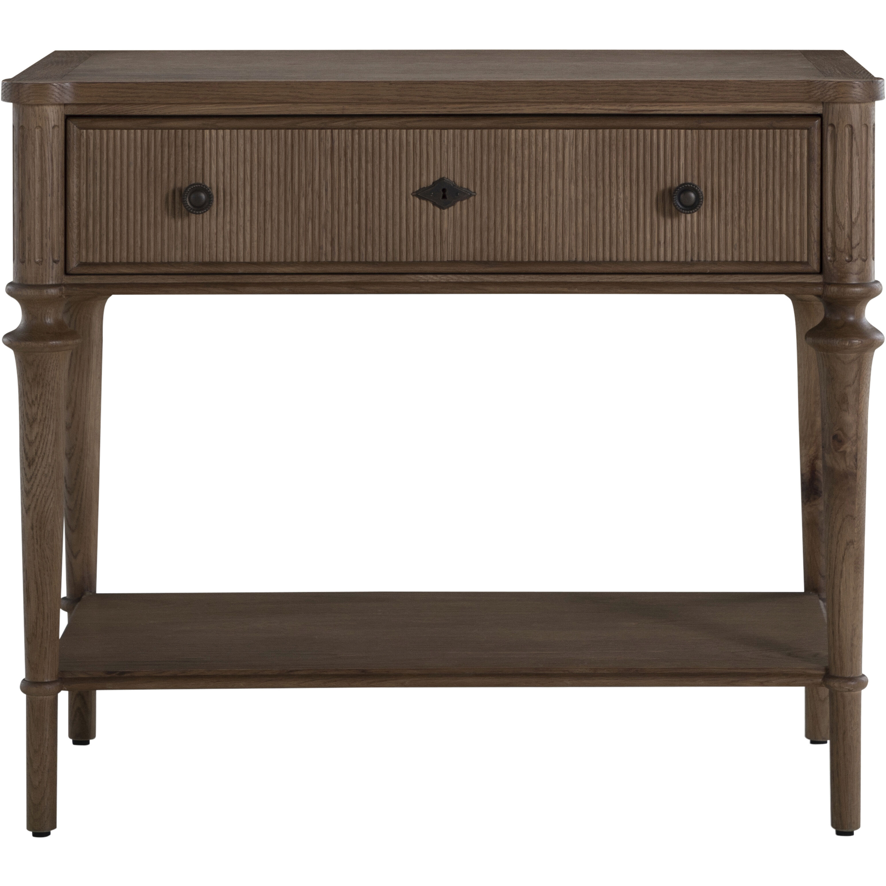 Andrea 33.25 X 28.25 inch Satin Oak and Antique Bronze Nightstand