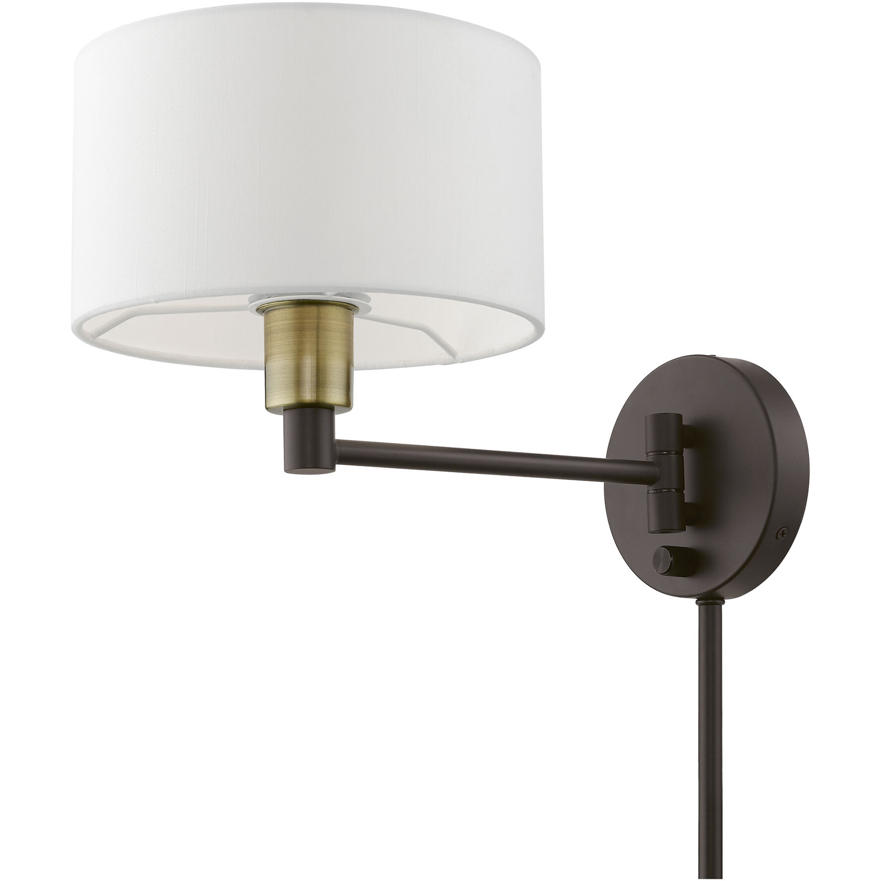 Allison 15 inch 60.00 watt Bronze with Antique Brass Accent Swing Arm Wall Lamp Wall Light