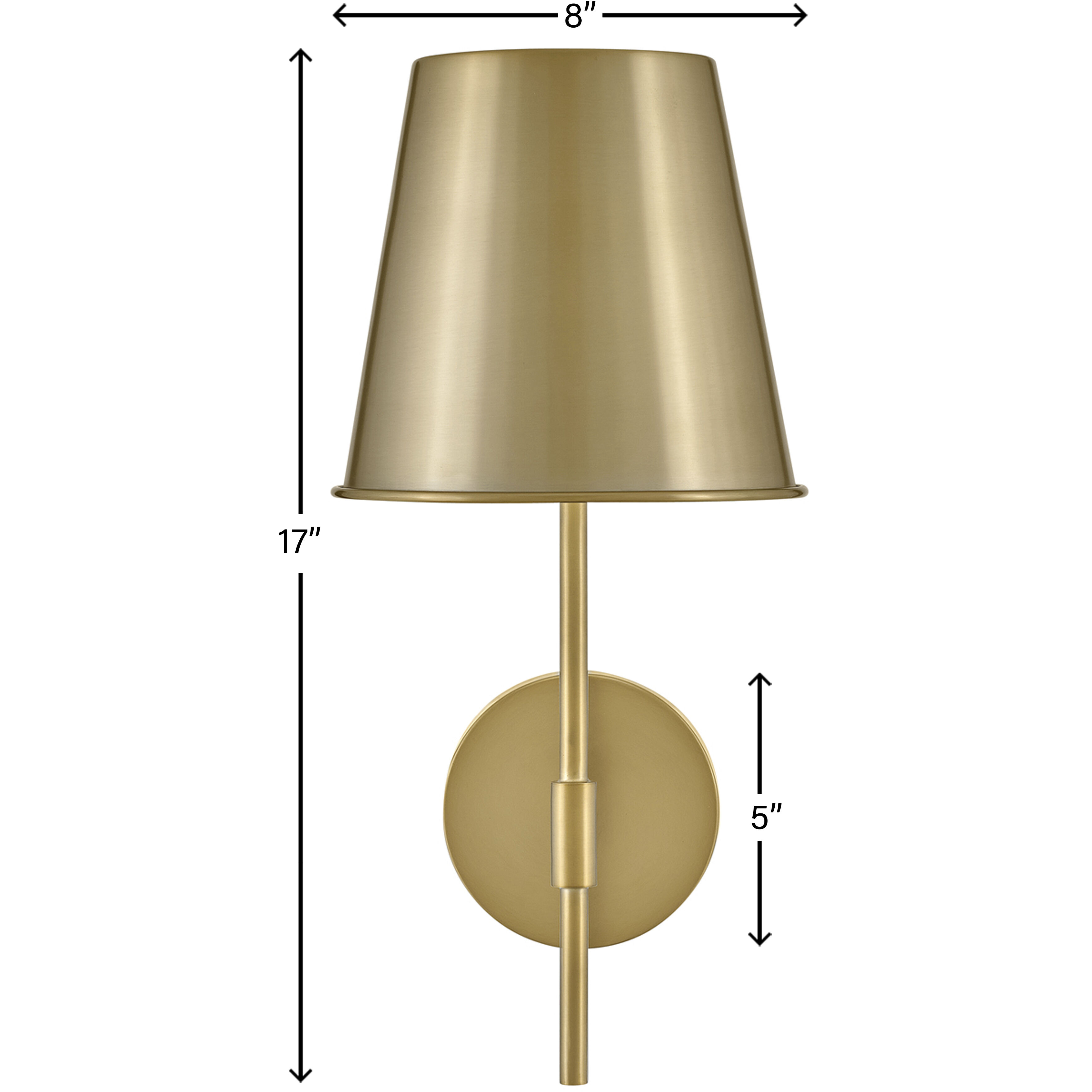 Blake LED 8 inch Lacquered Brass Sconce Wall Light
