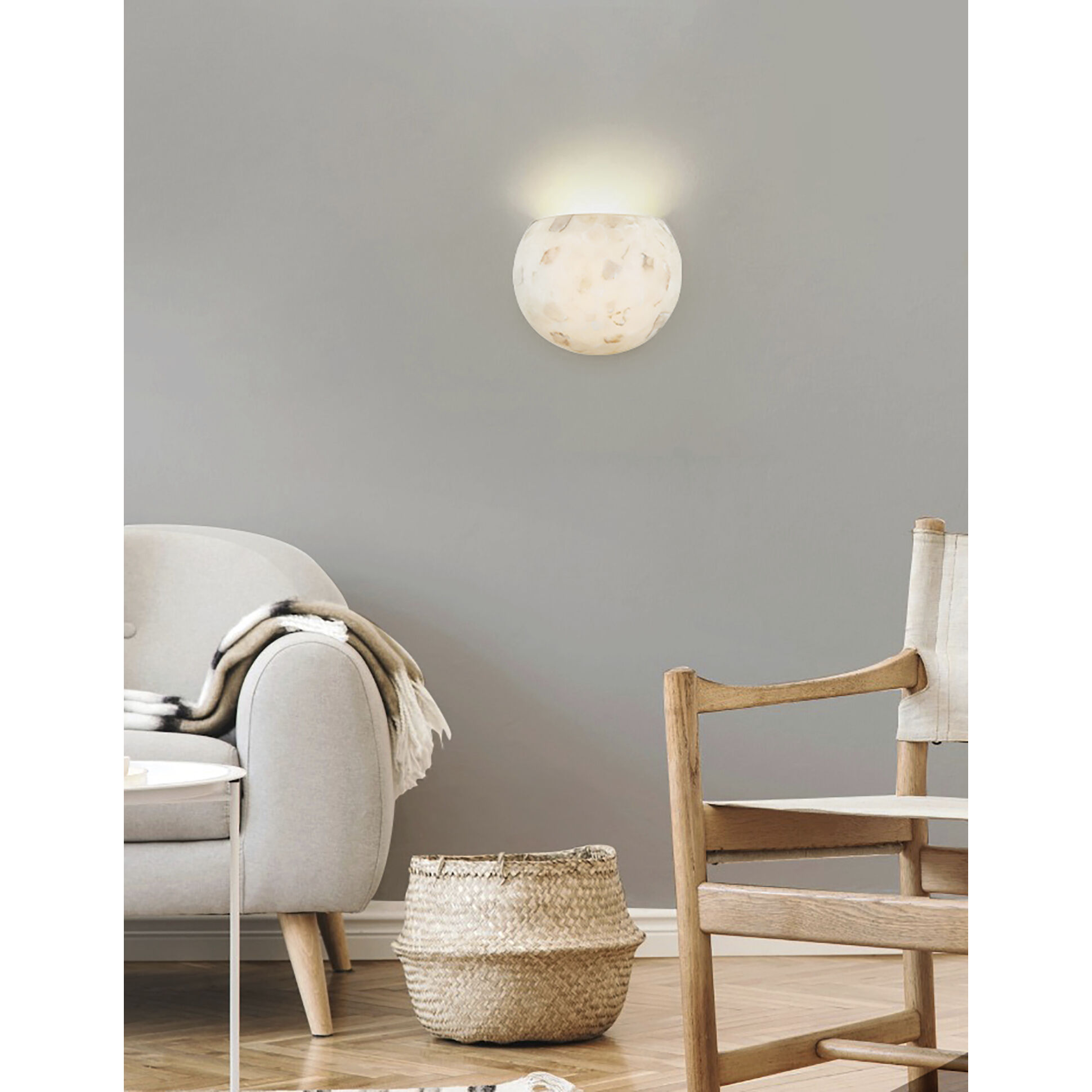 Justice Design ALR 5790 Alabaster Rocks Collection 1 Light 10 inch Alabaster Rocks ADA Wall Sconce Wall Light Globe Family