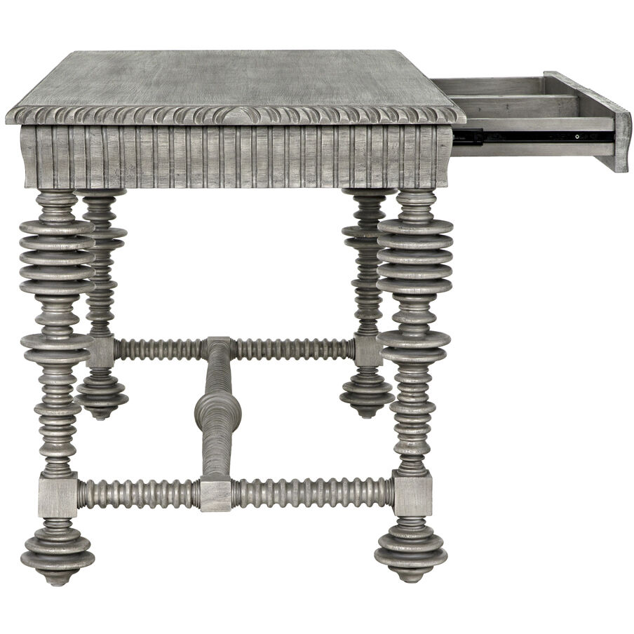 Portuguese 60 X 28 inch Distressed Grey Desk, Small
