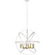 Cavallo 8 Light 30 inch Hammered White and Olde Brass Chandelier Ceiling Light