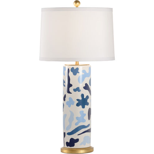 Jamie Merida 33 inch 100.00 watt Blues/White Glaze/Antique Gold Leaf Table Lamp Portable Light