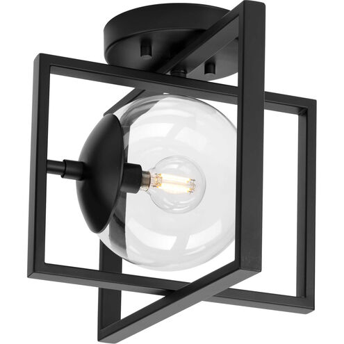 Atwell 1 Light 10 inch Matte Black Semi-Flush Mount Ceiling Light