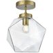 Lawrence 1 Light 10 inch Satin Gold Flush Mount Ceiling Light