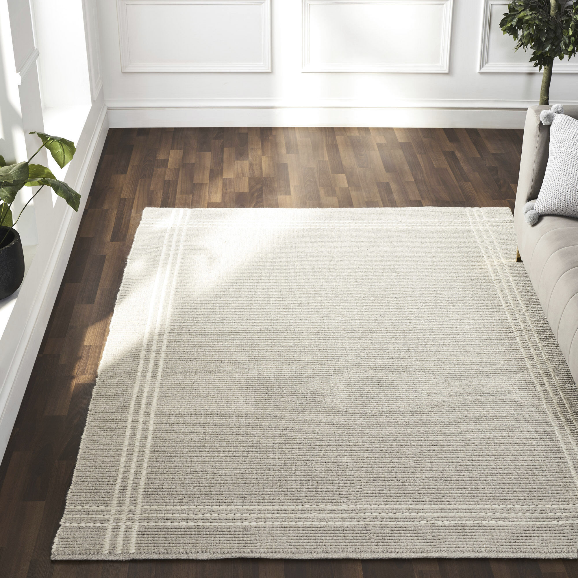 Lindley 59 X 39 inch Oatmeal Rug, 3’3" x 4’11" ft