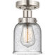 Bell 1 Light 6.5 inch Brushed Satin Nickel Semi-Flush Mount Ceiling Light