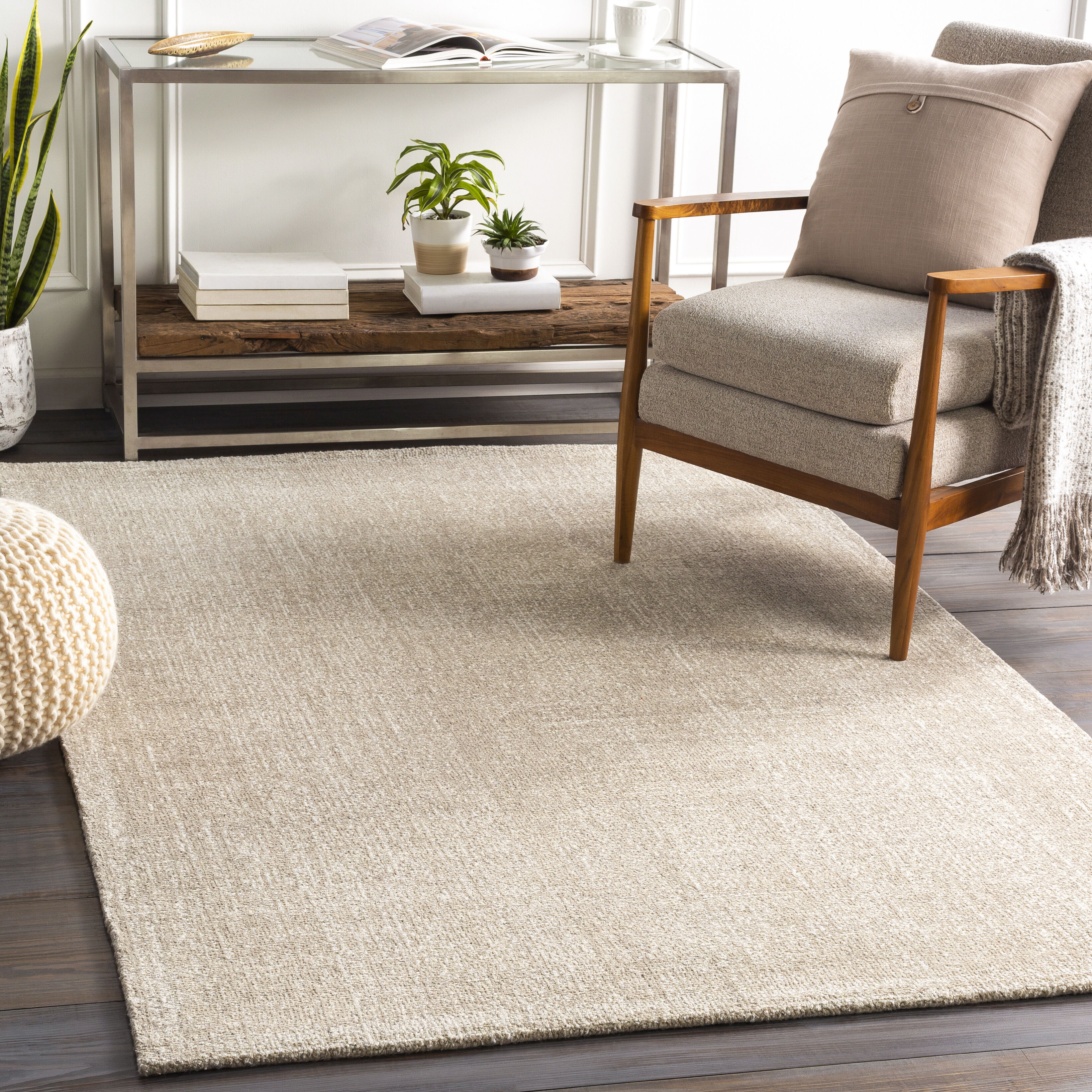 Messina 90 X 60 inch Light Gray Rug in 5 x 8, Rectangle