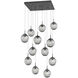 Aster LED LED Graphite Chandelier Ceiling Light, Square Multi-Port