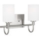 Oak Moore 2 Light 13.88 inch Brushed Nickel Bath Vanity Wall Light
