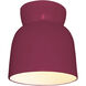 Radiance Collection - Hourglass 1 Light 7.5 inch Cerise Flush-Mount Ceiling Light in Replaceable Bulb, Form+Finish+Function