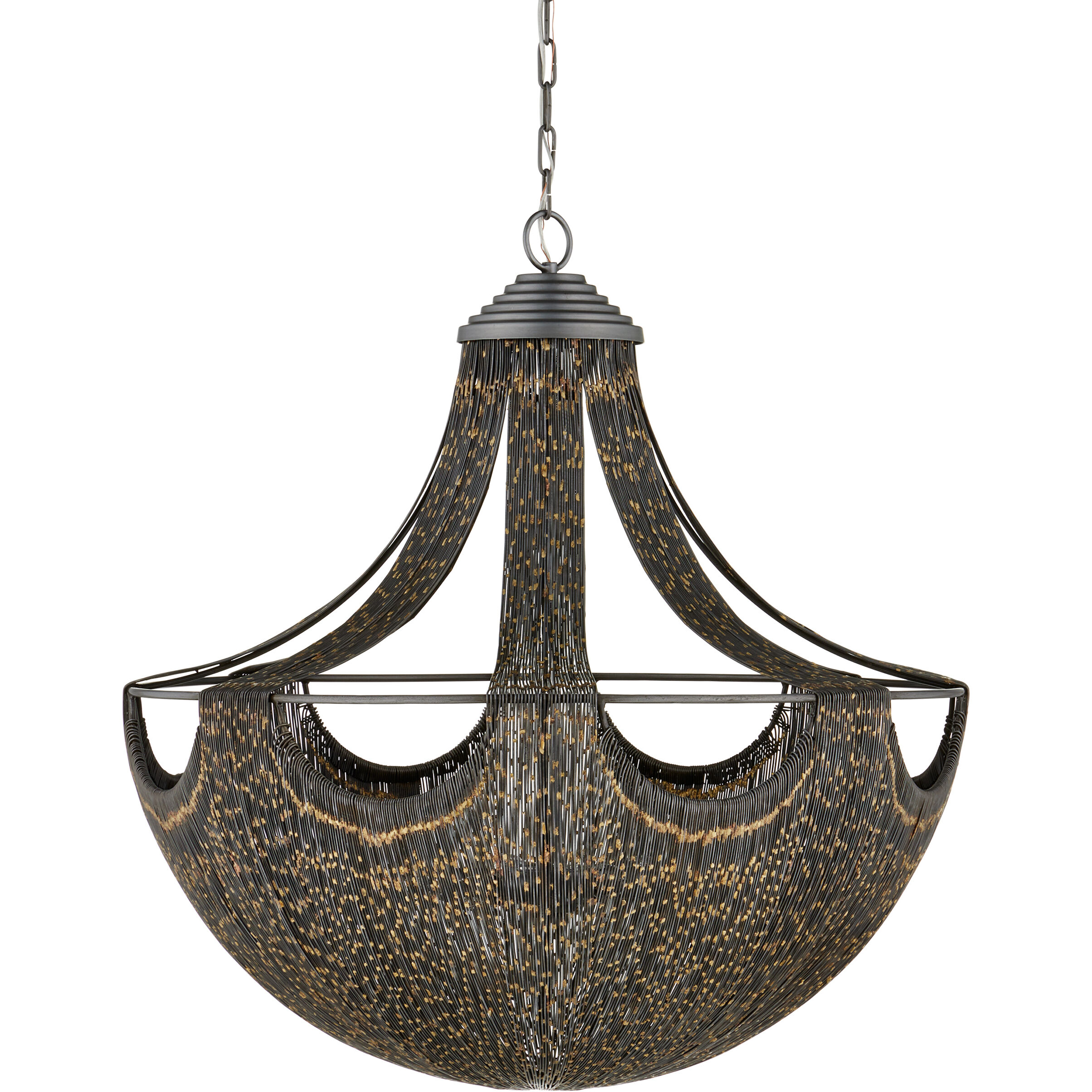 Eduardo 6 Light 30.25 inch Natural Iron/Brass Chandelier Ceiling Light