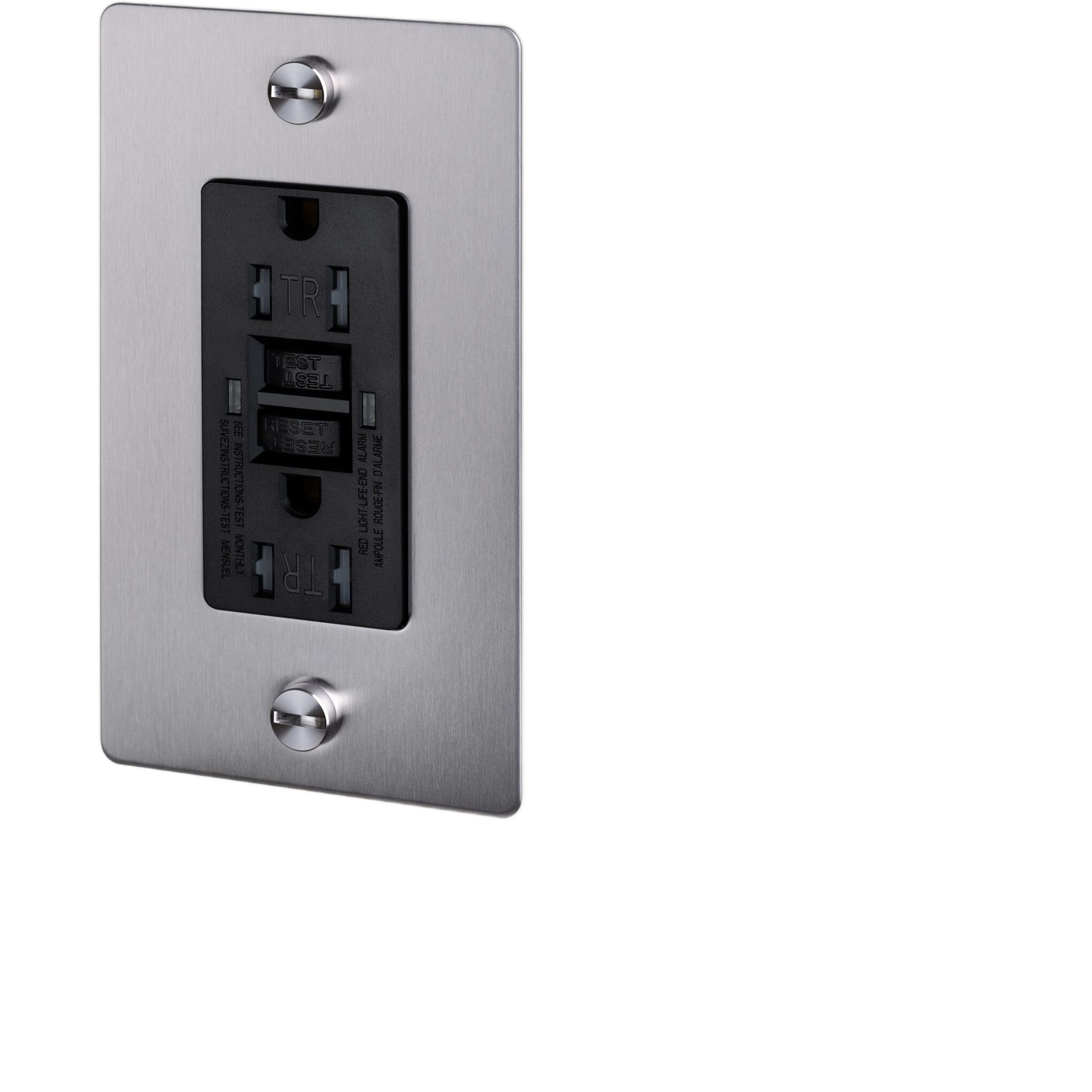 1G Duplex 125 Steel Outlet, GFCI