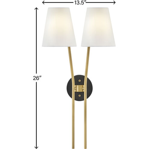 Aston LED 14 inch Heritage Brass with Black Indoor Wall Sconce Wall Light