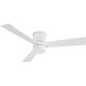 Axis 52 inch Matte White Flush Mount Ceiling Fan in 3000K, Flush Mounted, Smart Ceiling Fan