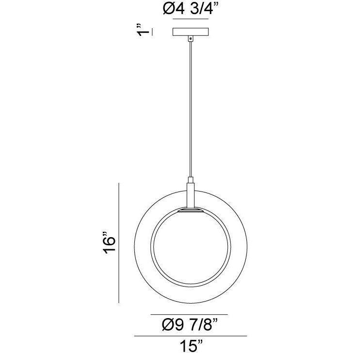 Astro 1 Light 9.88 inch Black Pendant Ceiling Light in Black and Opal Glass