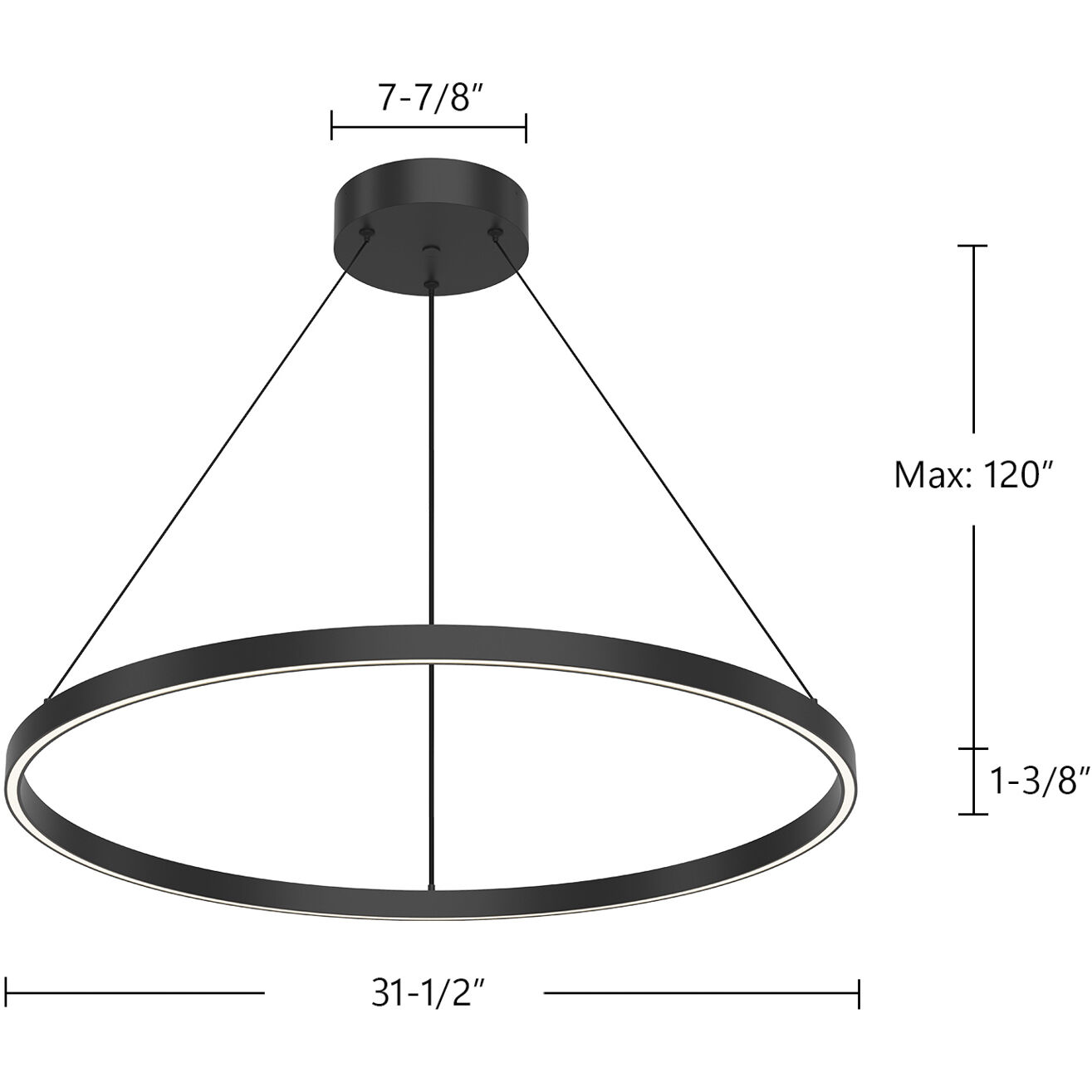 Cerchio Pendant Ceiling Light in Black