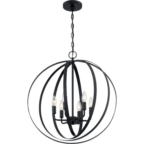 Pendleton 6 Light 22 inch Matte Black Pendant Ceiling Light