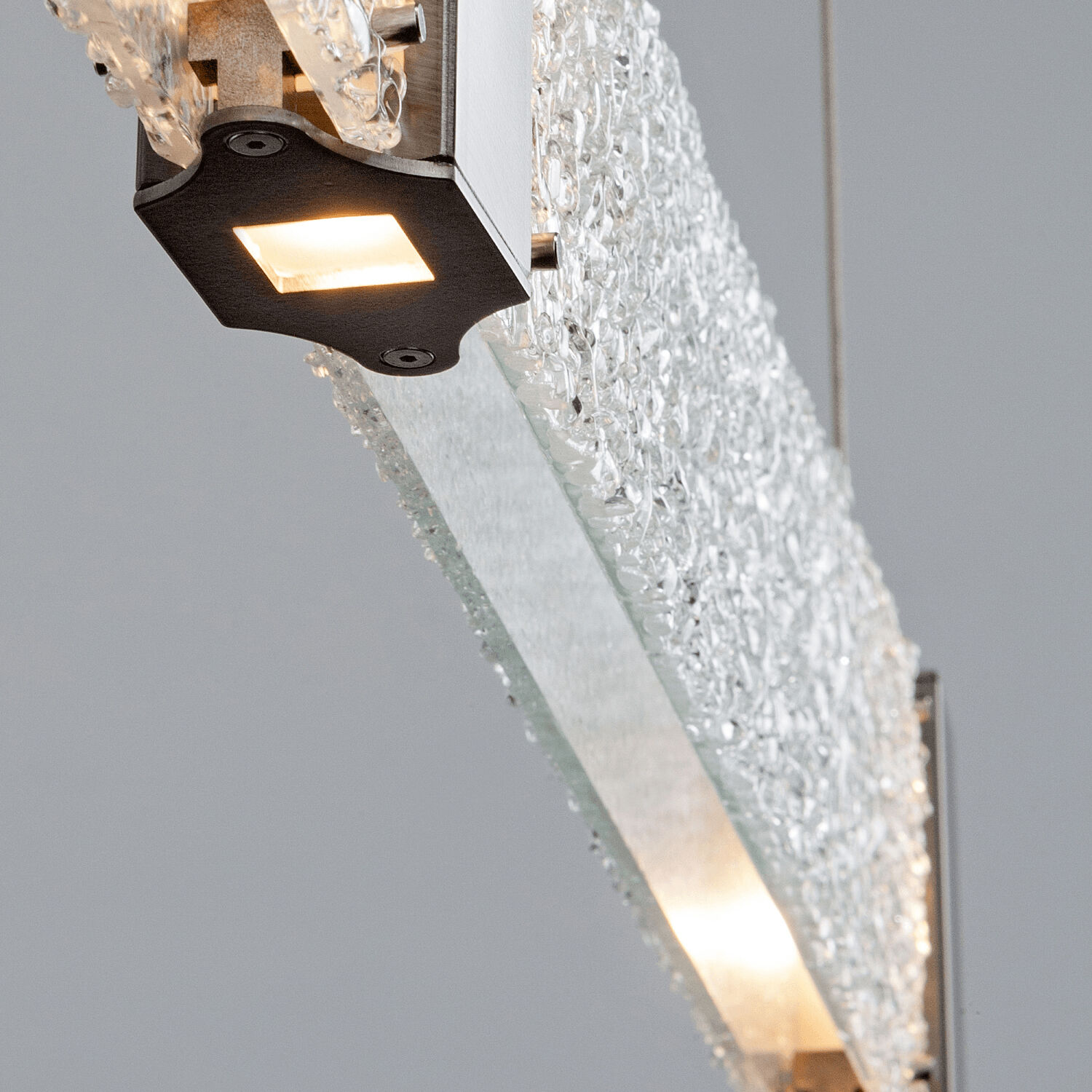 Parallel LED Flat Bronze Linear Pendant Ceiling Light in 3000K LED, Smoke Granite