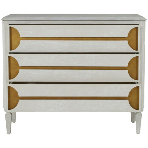 Kaitlin Stained Brass / Cerused White Chest