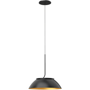Magellan LED 12 inch Black with Gold Pendant Ceiling Light in Black/Gold