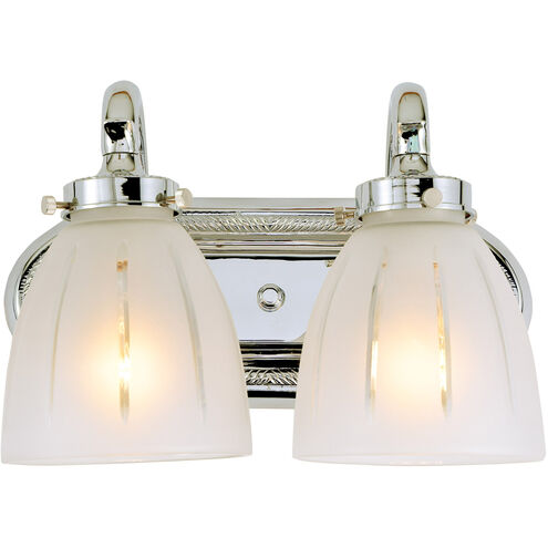 Traditional Brass 2 Light 12 inch Polished Chrome Bath Sconce Wall Light