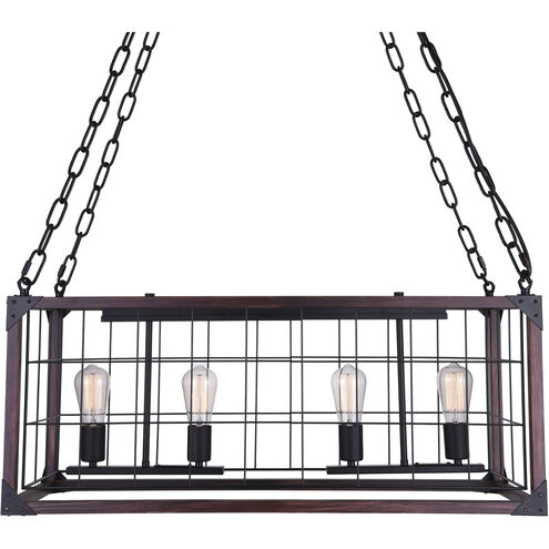 Fetto 4 Light 32 inch Black Island/Pool Table Ceiling Light