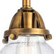 Nouveau 2 Olean LED 15 inch Brushed Brass Bath Vanity Light Wall Light in Seedy Glass