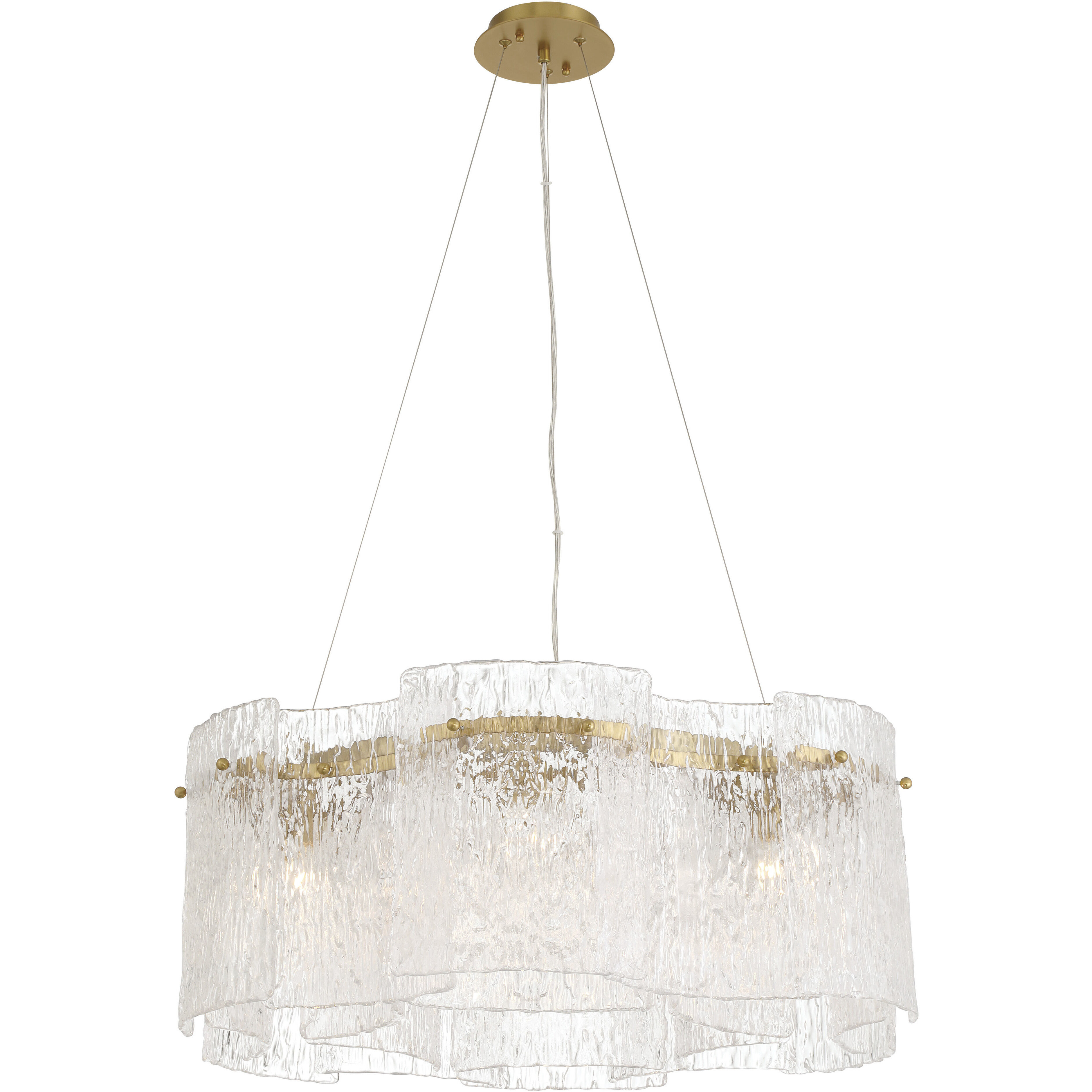 Brookstreet 6 Light 29.5 inch Legacy Brass Pendant Ceiling Light in Clear Handmade Glass