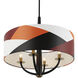 Patchwork 4 Light 24 inch Black with Satin Brass with Patchwork Pendant Ceiling Light