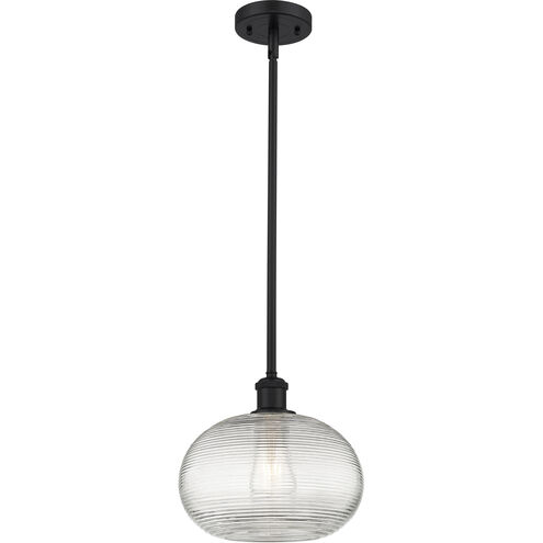 Ballston Ithaca 1 Light 10 inch Matte Black Stem Hung Mini Pendant Ceiling Light