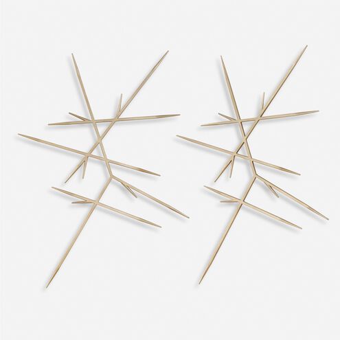 Fireworks Silver Leaf Wall Decor, Set of 2