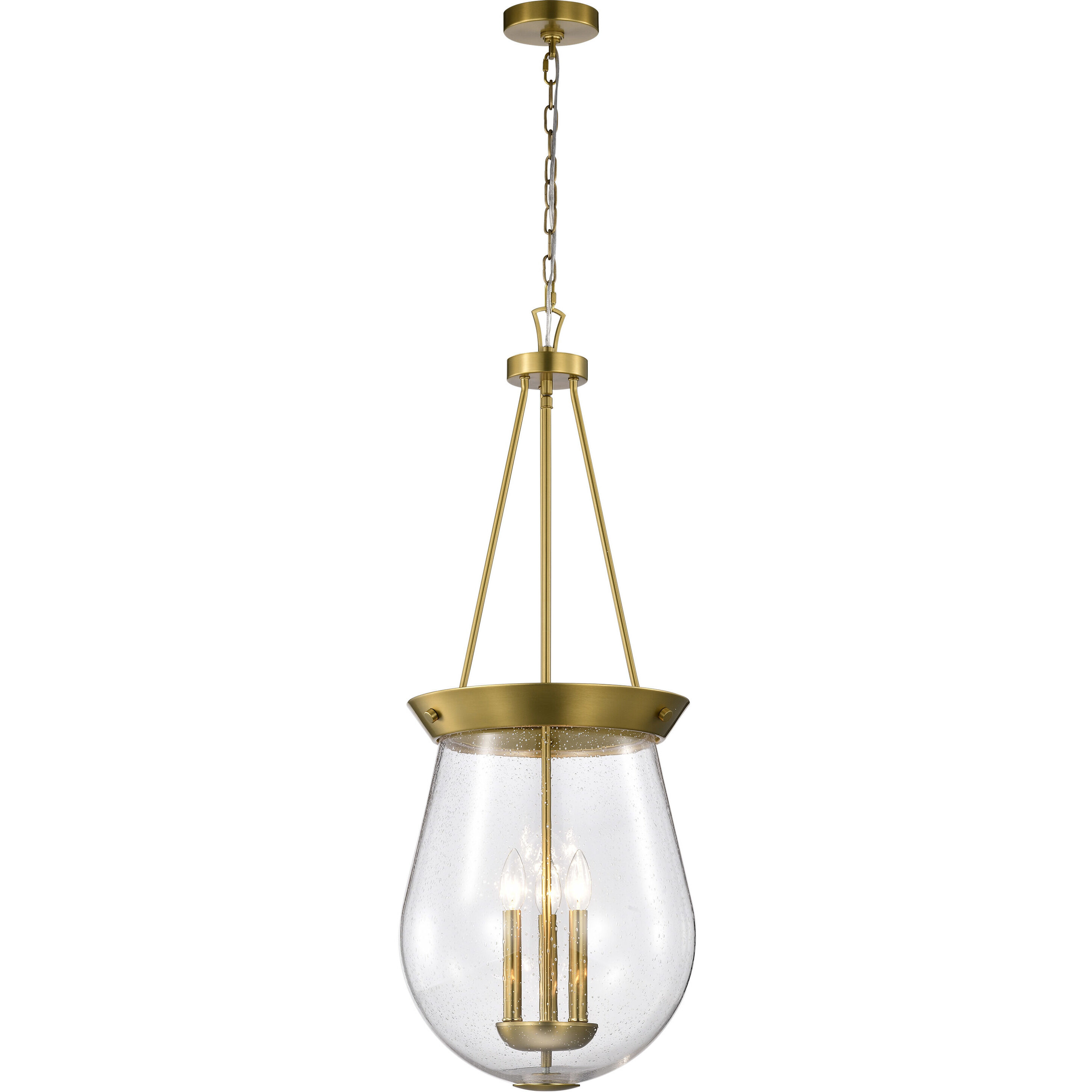 Boliver 3 Light 14.13 inch Vintage Brass Pendant Ceiling Light
