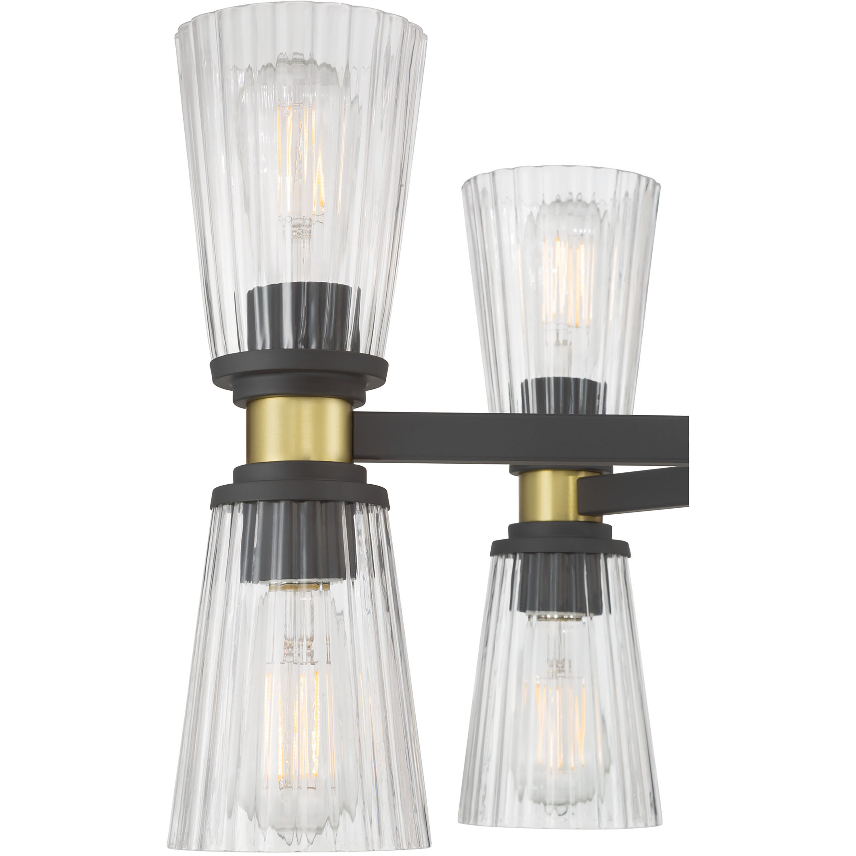 Lustria 12 Light 29.5 inch Matte Black and Vintage Brass Chandelier Ceiling Light