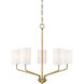 Traditional 5 Light 25 inch Natural Brass Chandelier Ceiling Light