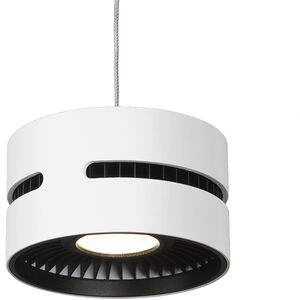 Oxford LED 5 inch Black with Brushed Nickel Pendant Ceiling Light in White