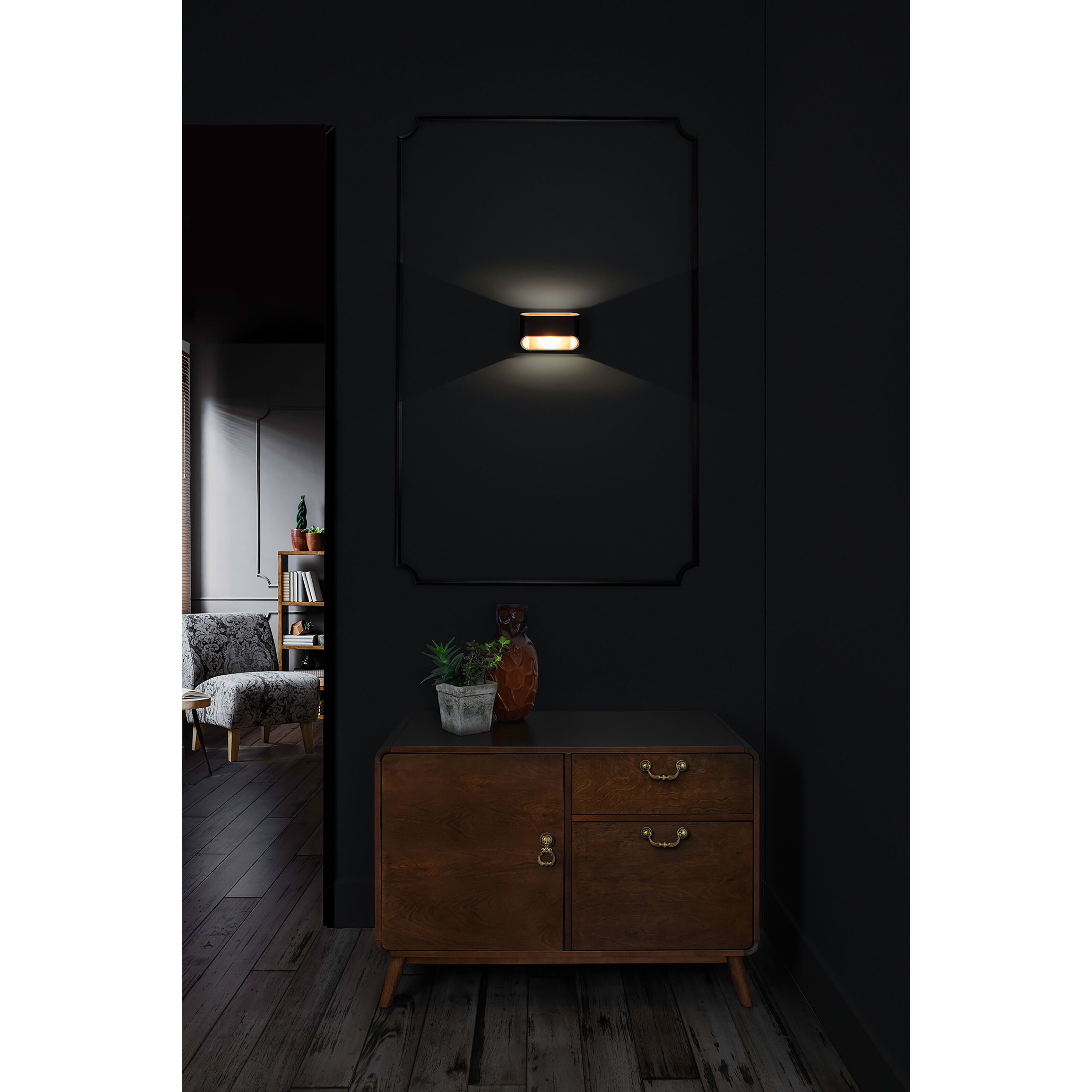 Eclipse LED Wall Sconce Wall Light in Black/Gold