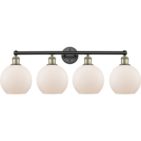 Athens 4 Light 35 inch Black Antique Brass Bath Vanity Light Wall Light in Matte White