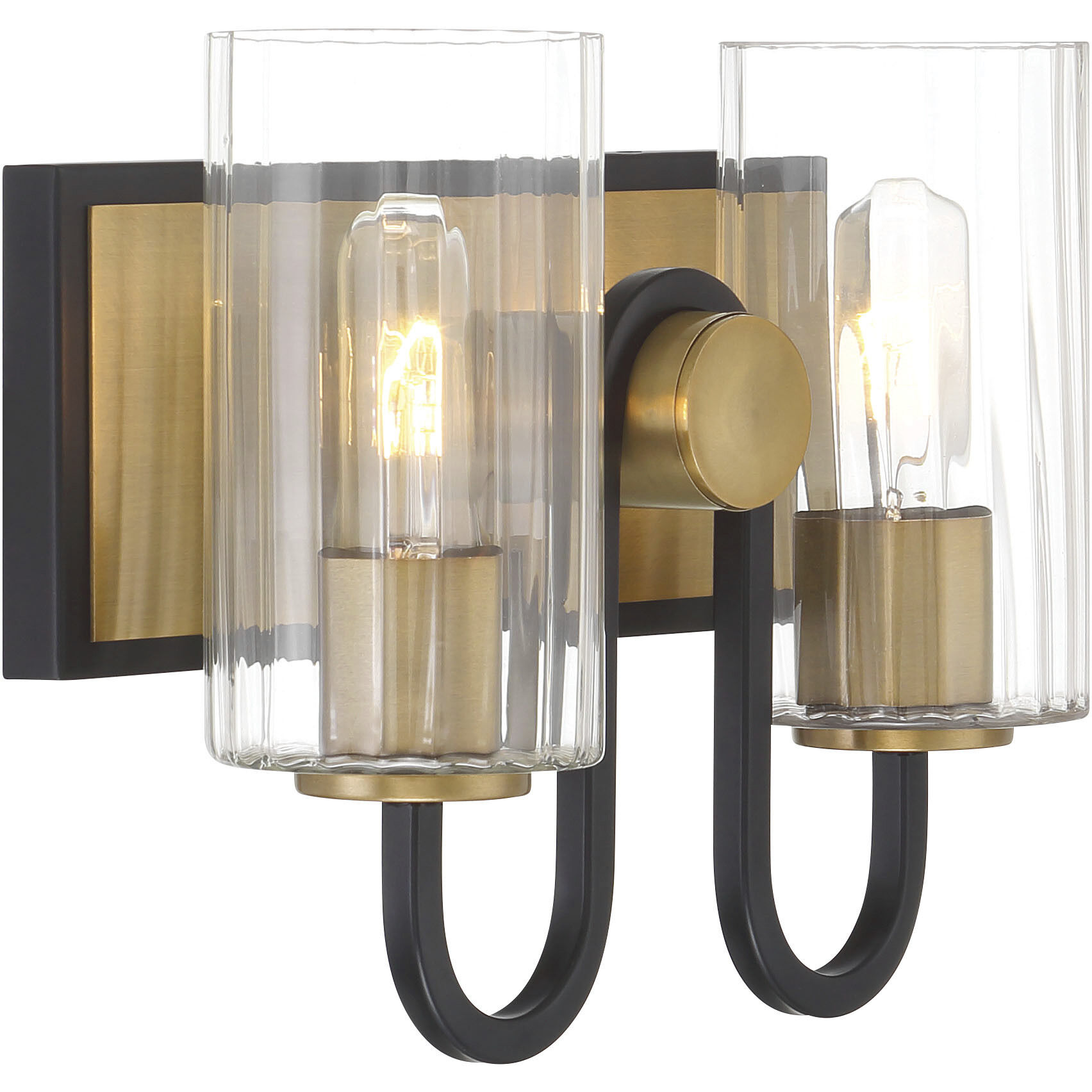 Orla 2 Light 12 inch Legacy Brass and Dark Matte Black Vanity Light Wall Light