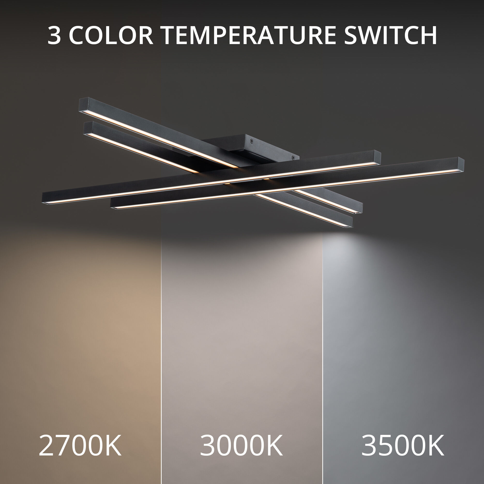 Parallax LED 42 inch Black Flush Mount Ceiling Light, dweLED