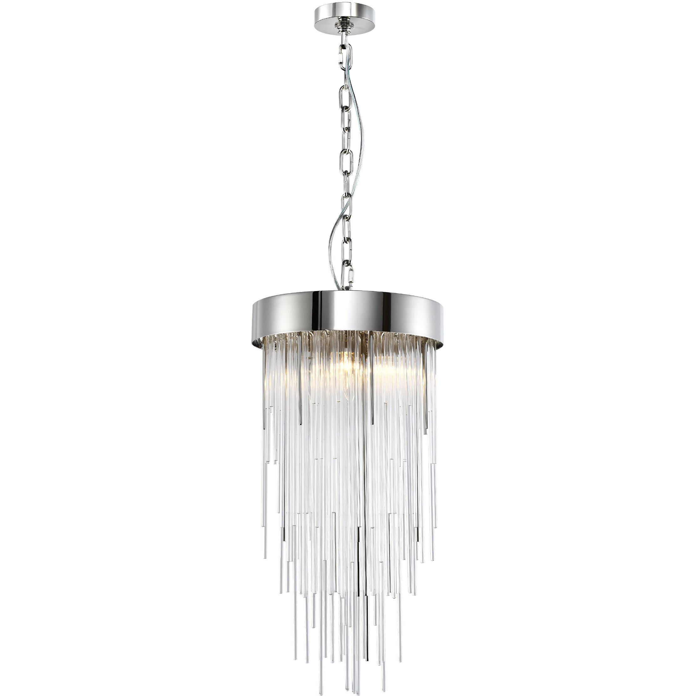 Waterfall 4 Light 12 inch Polished Nickel Pendant Ceiling Light