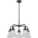 Bellmont 5 Light 24 inch Oil Rubbed Bronze Chandelier Ceiling Light in Seedy Glass